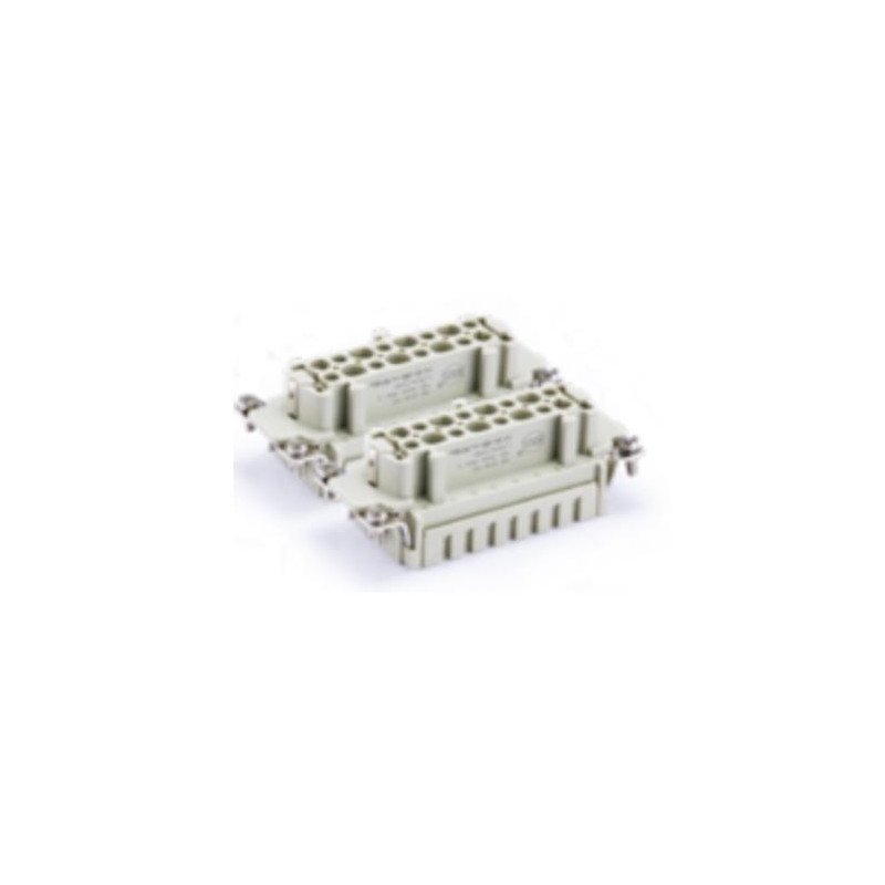 Insert HVES, Raccordement à ressort, femelle, 8 pin, 16A, Polycarbonate, 16B|32B 